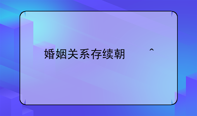 婚姻关系存续期间