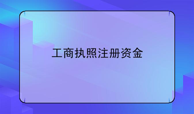 工商执照注册资金