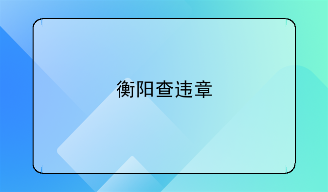 衡阳查违章