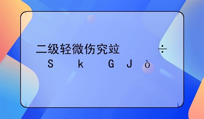 二级轻微伤究竟能赔多少钱？