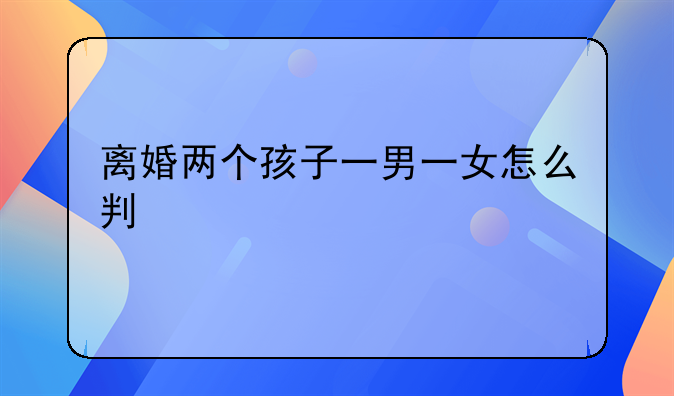 离婚两个孩子一男一女怎么判