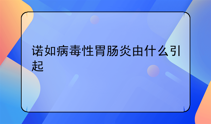 诺如病毒性胃肠炎由什么引起