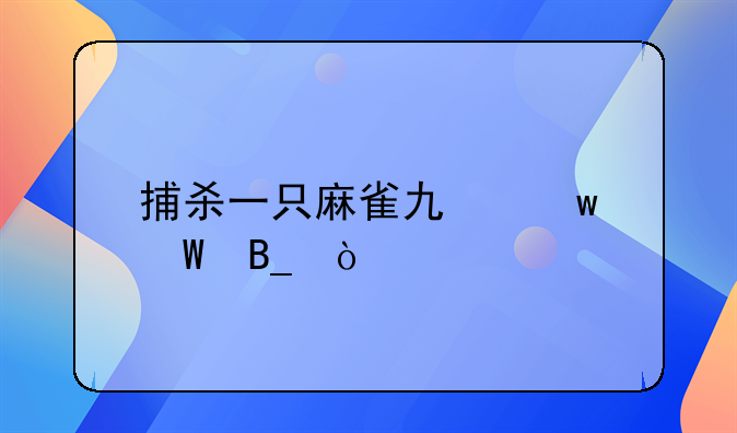 捕杀一只麻雀也违法吗？