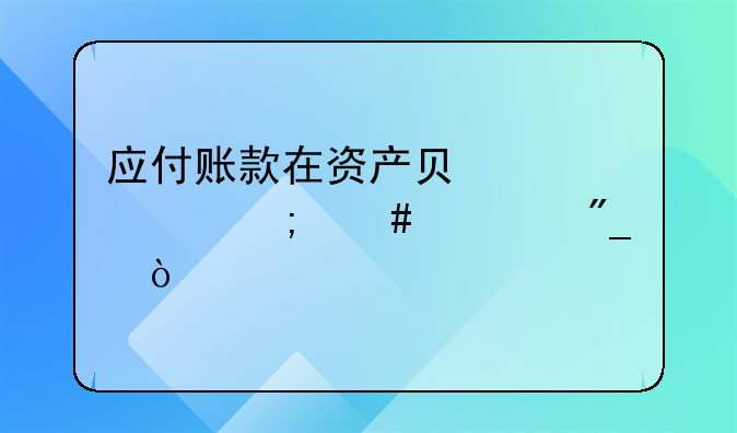 应付账款在资产负债表中怎么填列？