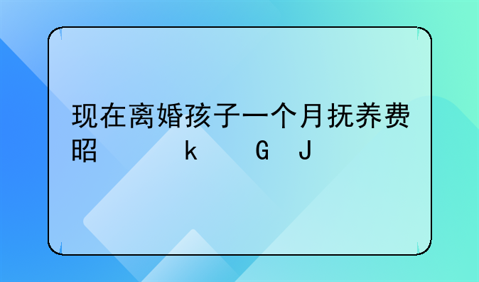 现在离婚孩子一个月抚养费是多少钱