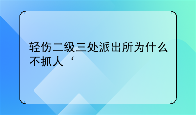 轻伤二级三处派出所为什么不抓人‘